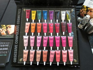 Varying color range of Obsessive Compulsive Cosmetics lip tars