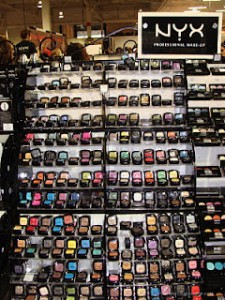 This is the NYX vendor booth at the International Makeup Artist Trade Show in Toronto 2011
