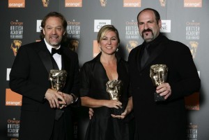 Greg Nicotero and Howard Berger receiving a BAFTA award for their make up effects work.