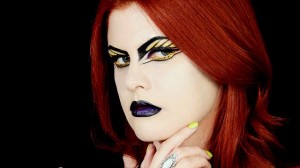 Editorial style make up look of Illamasqua's Toxic Nature Collection by Hollywood Noir Make Up.