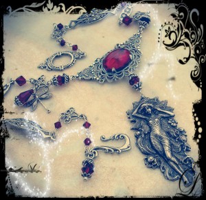 Aranwen's Jewelry red beaded Goddess necklace