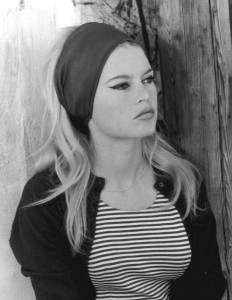 Brigitte Bardot in black and white