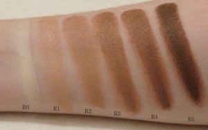 OCC Skin Concealer swatches on white background