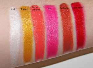 Obsessive Compulsive Cosmetics 2012 Metallurgy Lip Tar Collection swatches