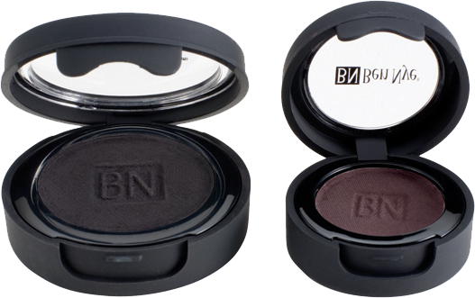 Ben Nye Cake Eye Liner in black and brown against a white background.